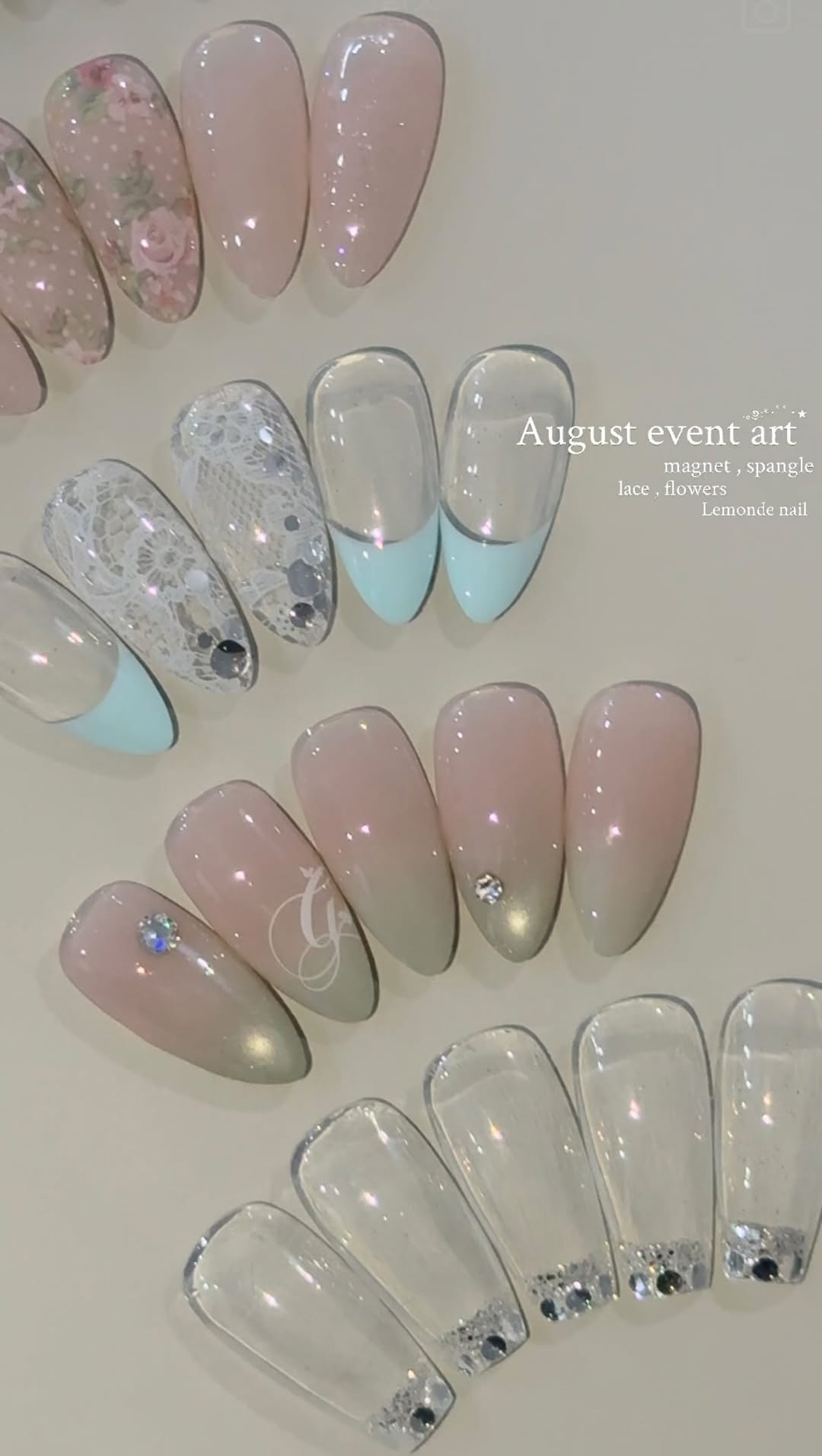 ♡ August Event Design ♡ 8월 이달의아트 입니다⊹ 무더운 여름이지만 손 끝은 시원하게👗 예쁜 네일이랑 즐거운 여름휴가 보내기>..< ♡ 실물이 더 더 예쁘니 오셔서 고민하세용! 모든 아트 컬러 …