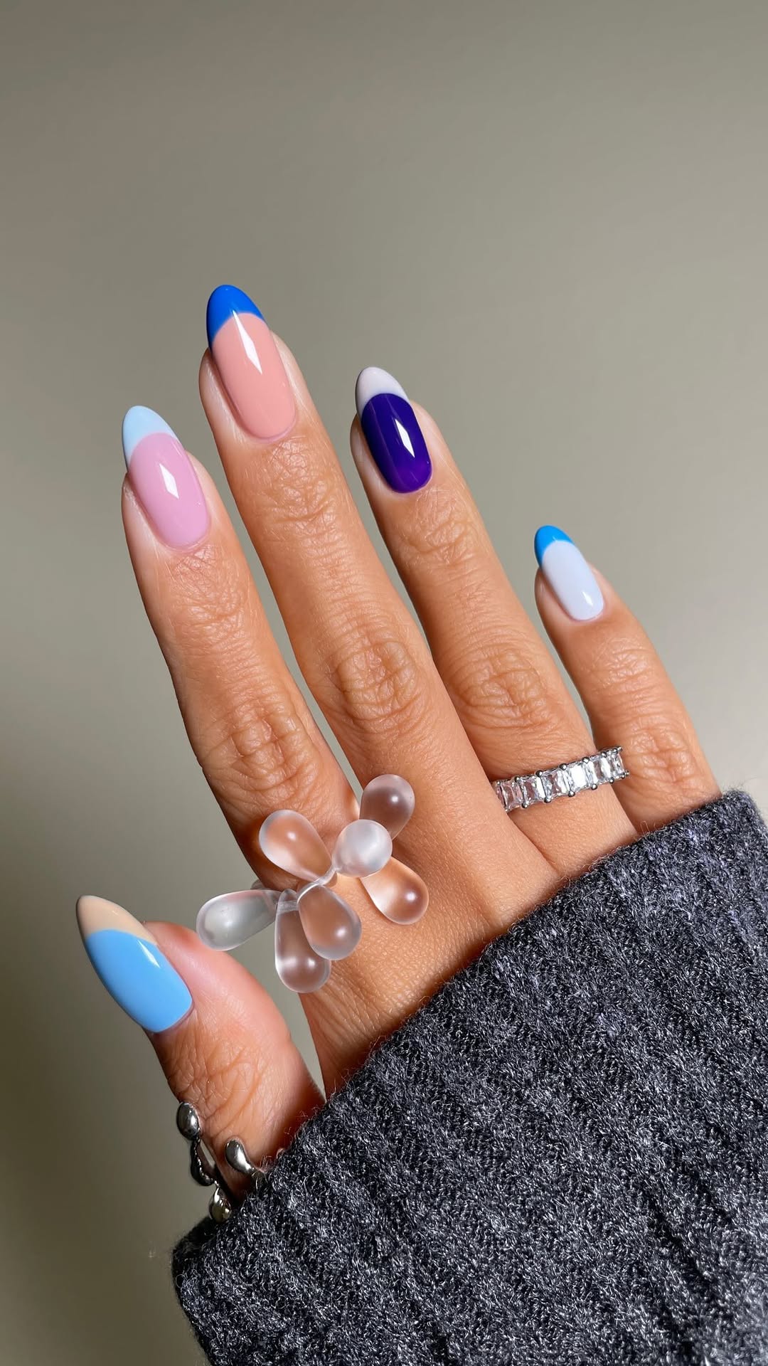 Coastal Multi French Nails ft. @dndgel … Are we ready for a coastal summer with the first HEMA Free Gel + TPO Gel Free …